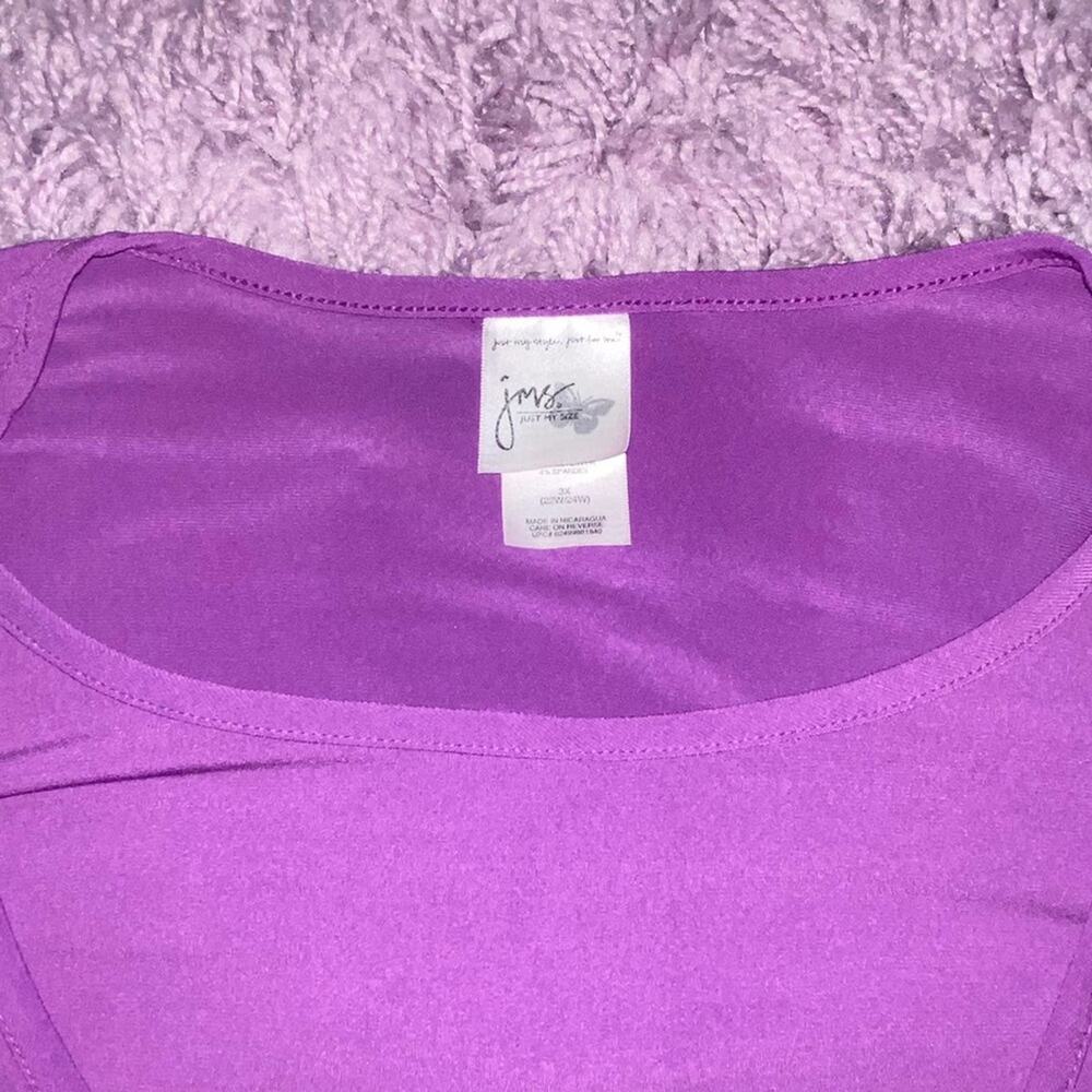3X JMS Womans Purple Stretchy Jersey Draped Front 3/4th Sleeve Plus Size Blouse - Picture 7 of 8
